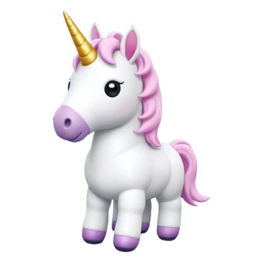 white unicorn toy facing camera full body sticker