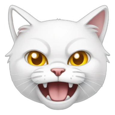 Angry white cat 2d animated sticker