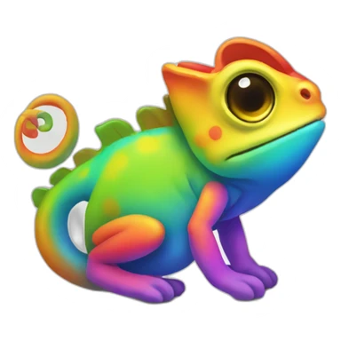 cute rainbow cameleon like ios emoji sticker