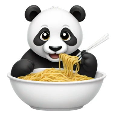 Panda eating spaghetti  sticker