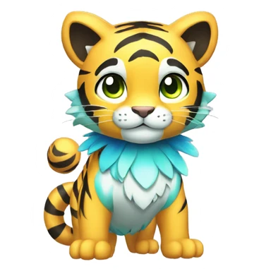 Colorful Shiny Kawaii Cute Tiger-Fakémon-Pokémon full body sticker