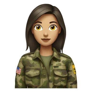 Brunette girl in camo sticker