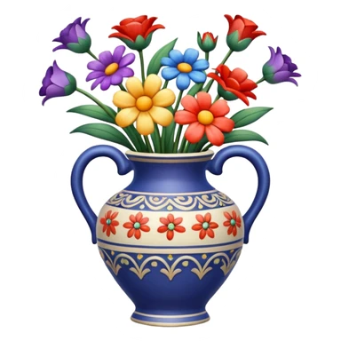 a vase with flowers sticker