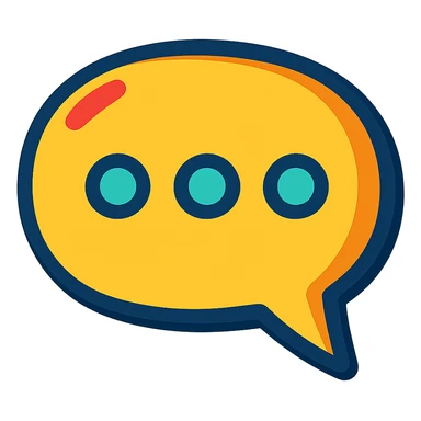 speech bubble icon, vibrant color, playful, cartoon style sticker