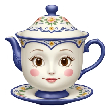 Madeleine Hatter inspired teacup with face sticker