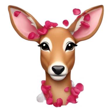 doe made out of rose petals sticker