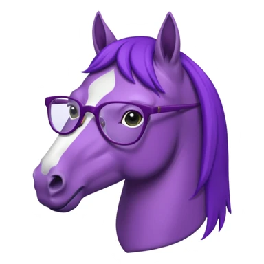purple horse with glasses sticker