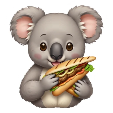 Koala eating kebab sandwich sticker