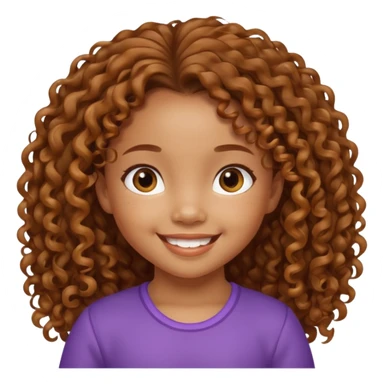 5 year old blasian girl with long brown curly hair sticker