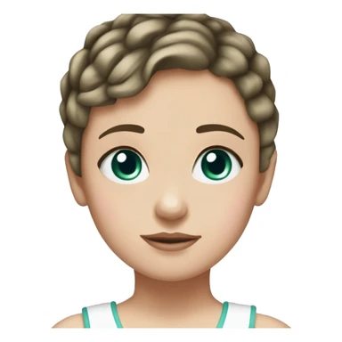 LightBrunette darkgreen eyed White girl with a baby girl short hair blue eyes pink bows sticker