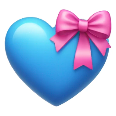 Blue heart with pink bow  sticker