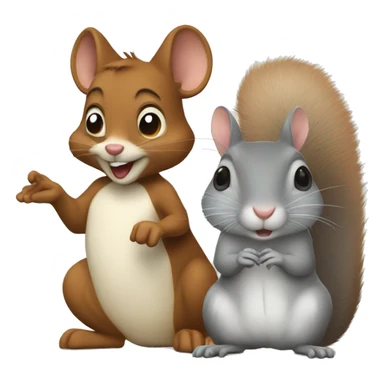 mouse and squirrel sticker