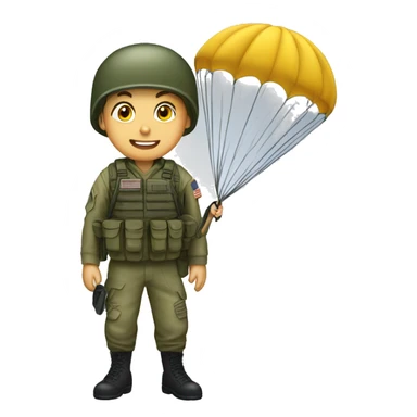 Military boy in parachute sticker