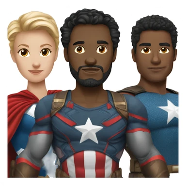 three superheroes avengers sticker