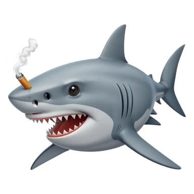 Shark with a blunt in its mouth sticker