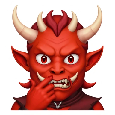 Creppy devil and shushing sticker