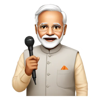 Modi ji with mic sticker