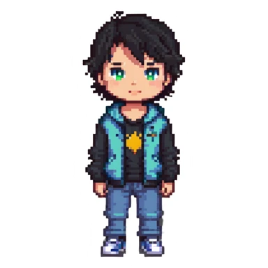 boy with casual clothes sticker