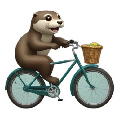 otter on a bike sticker