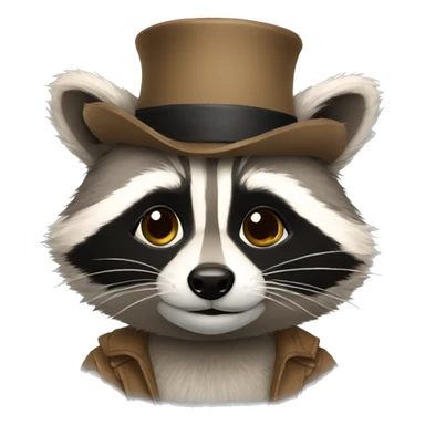 Raccoon dressed french sticker