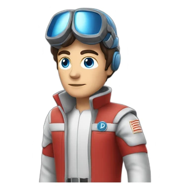 Alain delon blue eyes red space outfit full body sticker