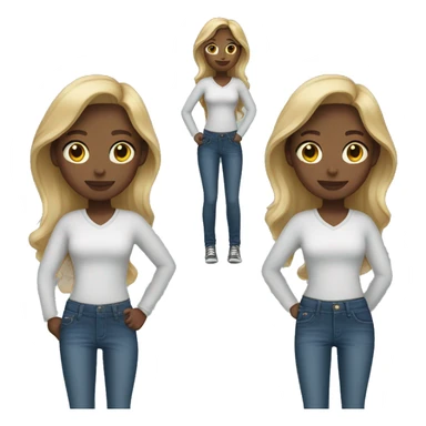 dark-skinned blonde girl in jeans sticker