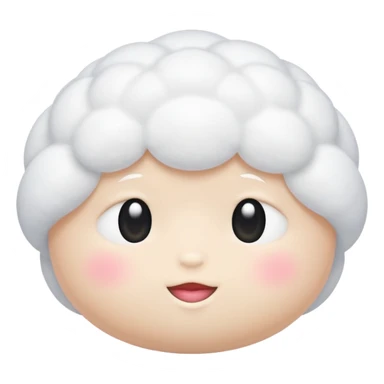 white cosmetic puff object sticker