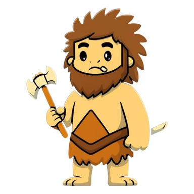 caveman with a bone club and animal fur sticker