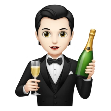 vampire with sampine bottle sticker