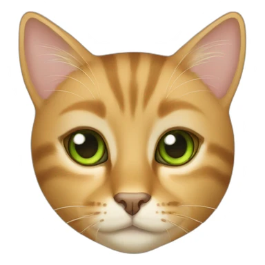 Golden brown cat green eyes sticker