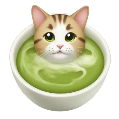 Cat with matcha sticker