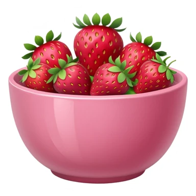 fancy pastel pink bowl heaped with ripe strawberries sticker