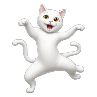  White Cat dancing sticker