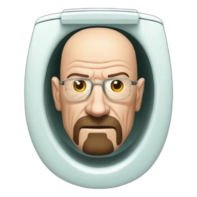 walter white whit his head inside a toilet sticker