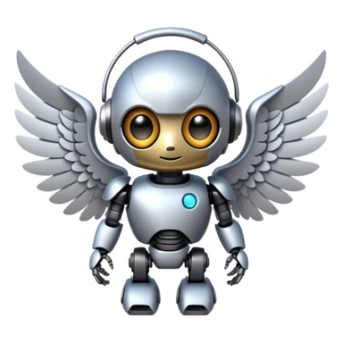 cute robot with wings sticker