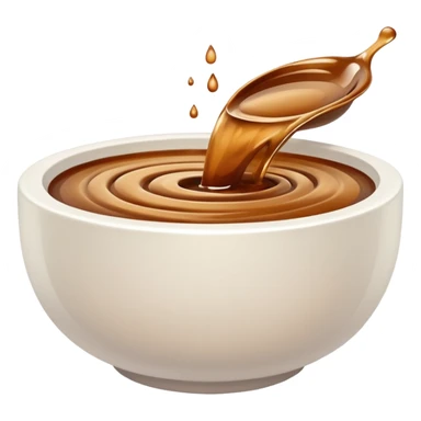 still brown liquid in white bowl sticker