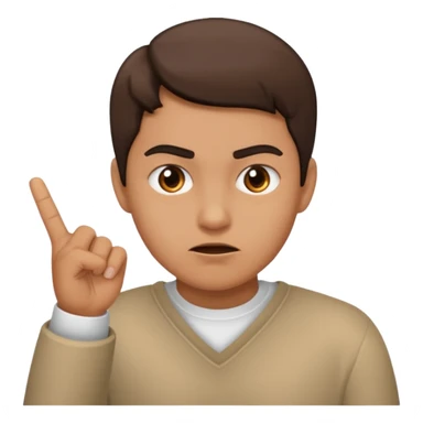 Serious face flipping off sticker