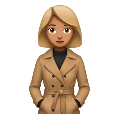 A woman standing in front of a train sticker