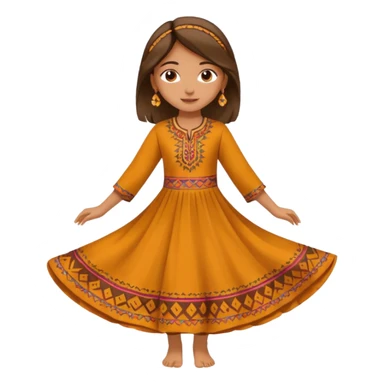 girl in ethnic kurta dress mid-twirl sticker