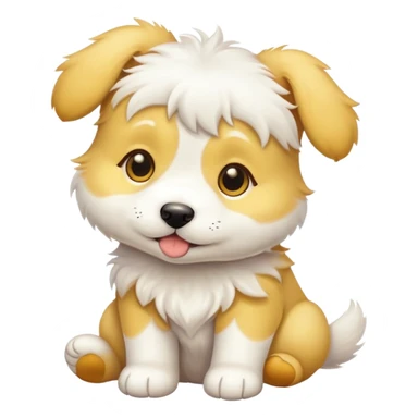 Yellow and white puppy sticker