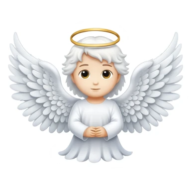 cute fluffy white angel wing sticker