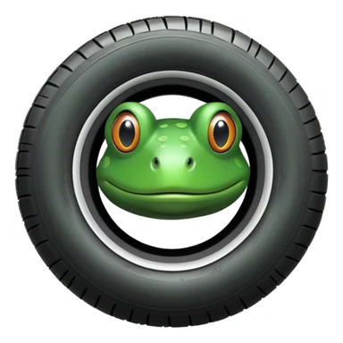 a tire   but only the head is that of a frog  sticker