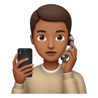 interacting with phone sticker