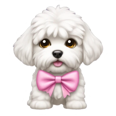 Schichon puppy with pink bow sticker