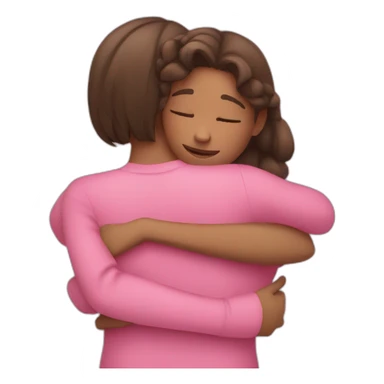 Girls in pink hugging sticker