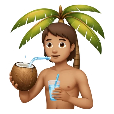 Coco con calor tomando agua sticker