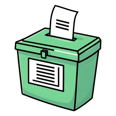 Sticker of ballot box with Admin Bewerbungen sticker