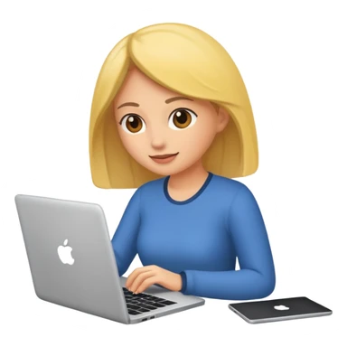 woman using laptop sticker