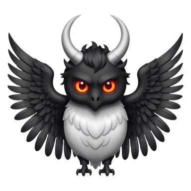 black and white wings demon not human sticker