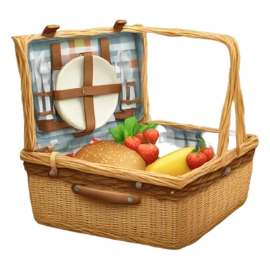 picnic basket on grass sticker